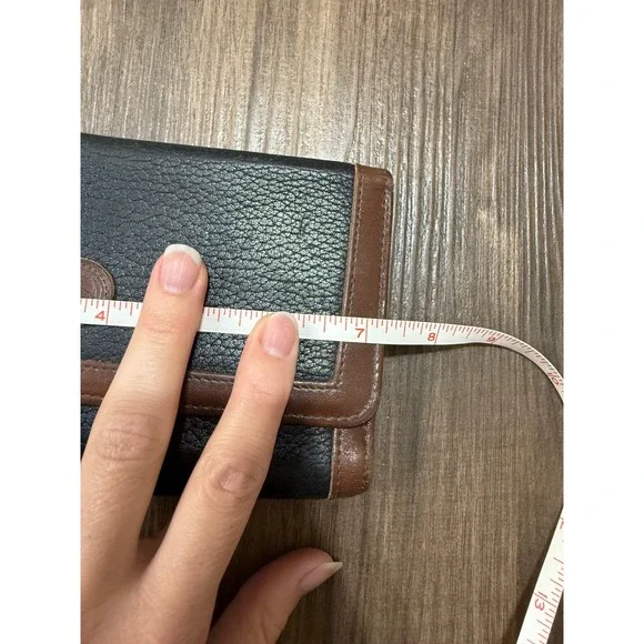 Vintage Dooney & Bourke Wallet Black Tan Checkbook - Picture 14 of 15